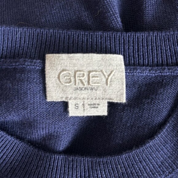 Grey Jason Wu Blue Crewneck Sweater Blouse Attached Size Small - Picture 9 of 9